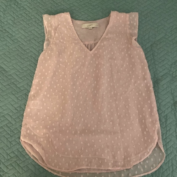 Loft XXSP pink dotted Swiss top - Picture 2 of 5